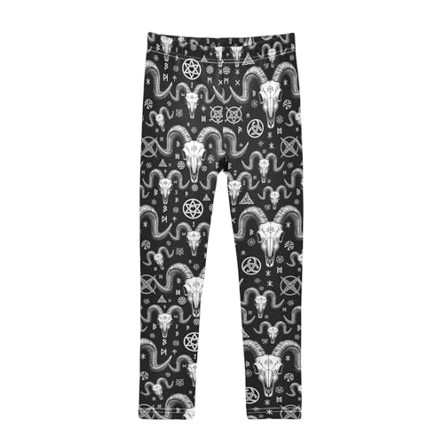 Girls Leggings Size 4T Goat Black Yoga Stretchy Pants Comfortable Girl Clothes for Workout Dance
