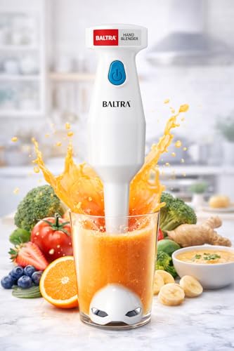 Image of BALTRA Hand Blender Electric | Powerful 250W Motor with Rust Free | Easy single trigger operation | Specially designed blades | Madhani | Kitchen Using Electric Blender
