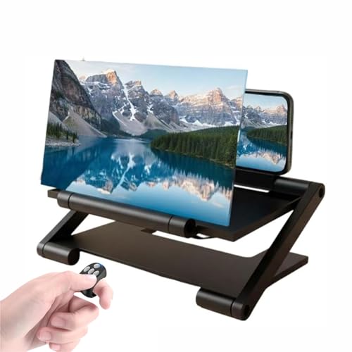 Lupa de Pantalla de Teléfono Móvil 3D HD con Soporte Ajustable, Ideal for Uso en Oficina O Viajes, Adecuada for Personas Mayores (Incluye Control Remoto de Teléfono Móvil)
