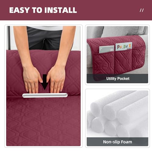 RAPRAP 100% Waterproof Armchair Cover with Side Pockets - Image 3