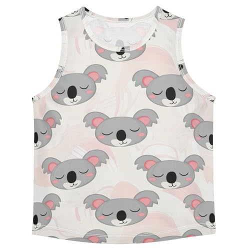 J JOYSAY Cartoon Koala Head Rosy Boys Tank Top Sleeveless Muscle Shirts Quick Dry Kids T-Shirts 3-15T