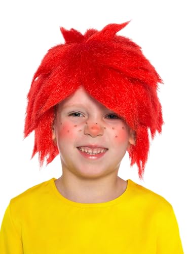 Offizielle Pumuckl Perücke für Kinder Original Rote Kobold-Perücke Lizenziertes Kostüm-Zubehör für Karneval Fasching & Kindergeburtstag (Kopfumfang 48-56 cm)