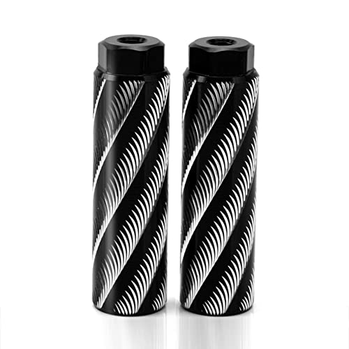 soonbuy Bike Pegs, Aluminiumlegierung, Fahrrad-Fußstütze, Stunt-Pegs, rutschfeste Hinterfüße, BMX-Stunt-Pegs, Fahrrad-Fußrasten für Mountainbike, Schwarz Cover