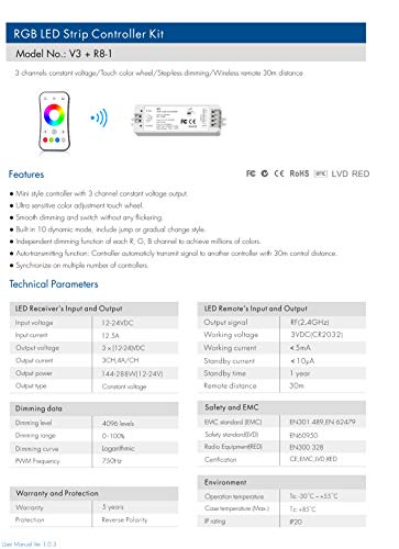 RGB LED Strip Controller Kit RGB RF Controller LED...