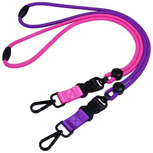 Wisdompro 2 Pack 21 Lanyard with Safety Breakaway Buckle - Hotpink Purple