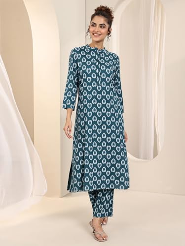 Image of Libas Printed Viscose A Line Kurta Set for women 99232R S | daily wear suit