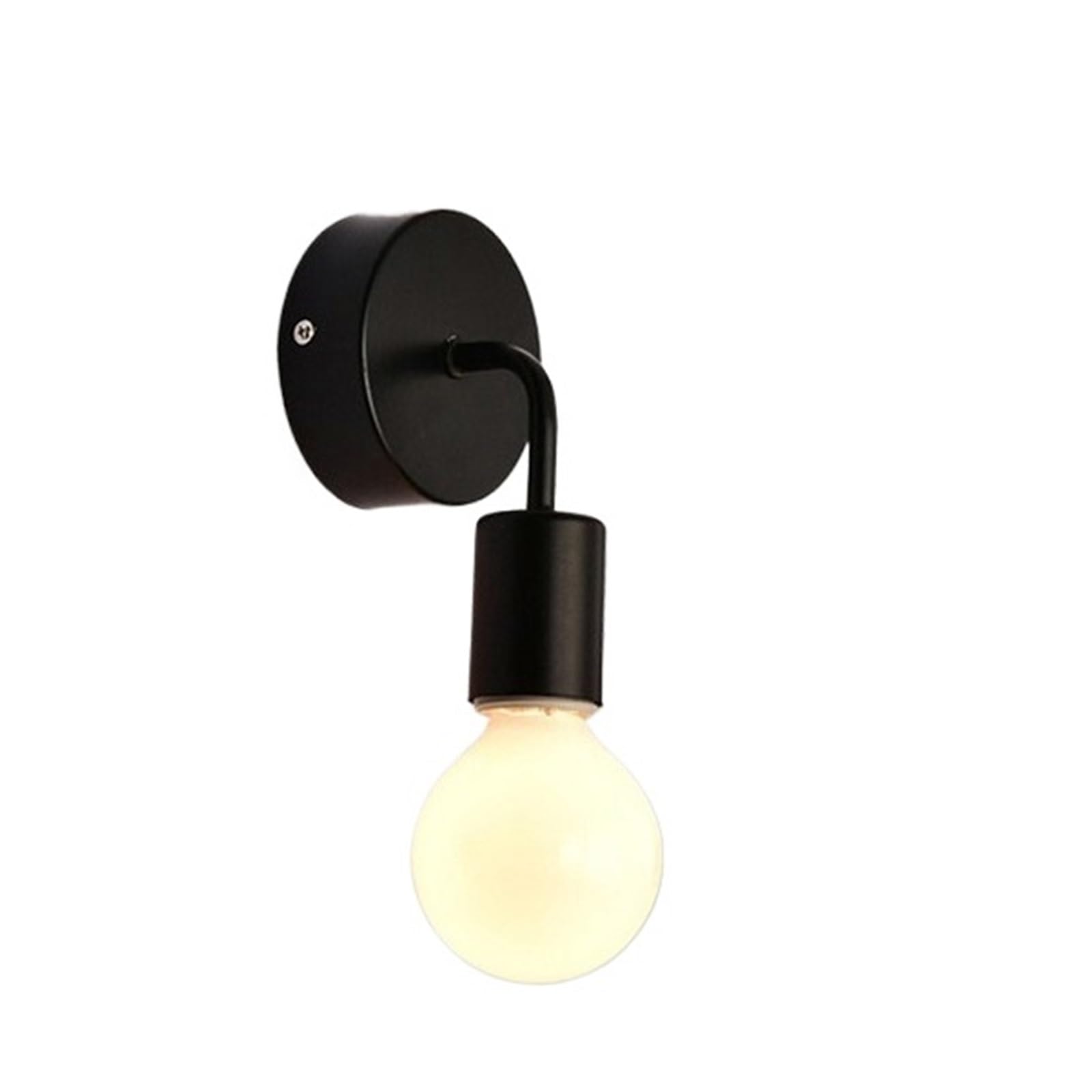 KOESRXNQW Nordic Modern Wall Lamp Iron Black E27 Indoor Lighting Bedside Bedroom Bathroom Sconce Light Fixture Industrial Decor Flexible Adjustment