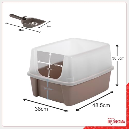 Caja de arena para gato Iris Ohyama beige, fácil de limpiar miniatura 7