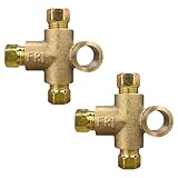 3 Way T-Shape Brake Tee, Alloy Car Brake Tees with 3 Male Nuts Short Union M10, Brake Line Tee Fitting Inverted Female Tees Elbow Connector Replacement Accessories for 3/16in Pipe 10mm (2PCS)