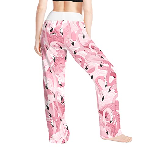 Women's Comfy Pajama Pants Casual Drawstring Stretch Wide Leg Palazzo Lounge Pants4