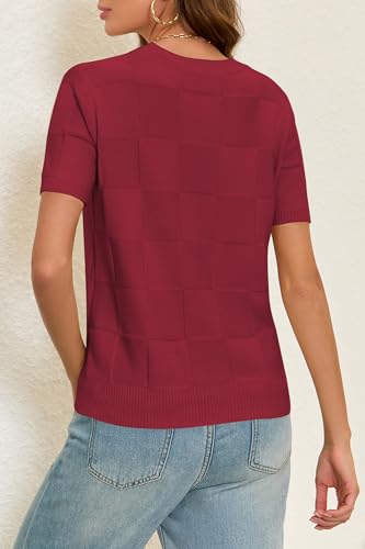 Image of Cakulo Women's Short Sleeve Summer Sweater Knit Tops