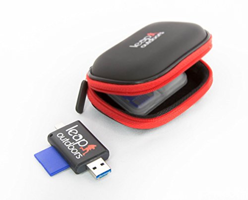 Leap Outdoors Trail or Game Camera Viewer SD Card Reader for Apple iPhone or iPad | Works with Cases | Reads SD, SDHC, and Micro SD Cards (Device + Case)
