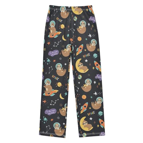 ZZXXB Space Sloth Rocket Boys Long Pants Soft Trousers Elastic Waist Kids Lounge Bottoms with Pockets S-XL