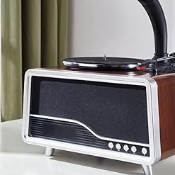 BluetoothRetro Turntable Vintage Gramophone, Gramophone Nostalgique USB avec Fonction Radio FM, Télécommande, Tourne-Disque pour Le Divertissement et la Décoration de la Maison (Bois) - Les Beatles, Paul McCartney, John Lennon, RIngo Starr, George Harrison BluetoothRetro Turntable Vintage Gramophone, Gramophone Nostalgique USB avec Fonction Radio FM, Télécommande, Tourne-Disque pour Le Divertissement et la Décoration de la Maison (Bois) – Image 6