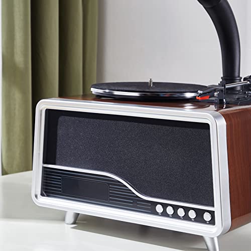 BluetoothRetro Turntable Vintage Gramophone, Gramophone Nostalgique USB avec Fonction Radio FM, Télécommande, Tourne-Disque pour Le Divertissement et la Décoration de la Maison (Bois) - Les Beatles, Paul McCartney, John Lennon, RIngo Starr, George Harrison BluetoothRetro Turntable Vintage Gramophone, Gramophone Nostalgique USB avec Fonction Radio FM, Télécommande, Tourne-Disque pour Le Divertissement et la Décoration de la Maison (Bois) – Image 7