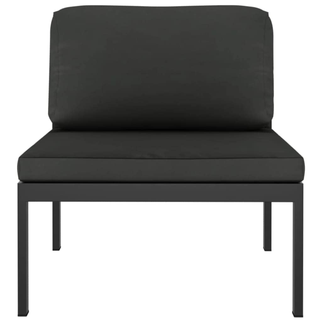 8-częściowy zestaw mebli ogrodowych z aluminium, antracyt, z poduszkami, odporny na warunki atmosferyczne, zestaw mebli outdoorowych na taras, balkon i werandę, modułowy zestaw mebli do