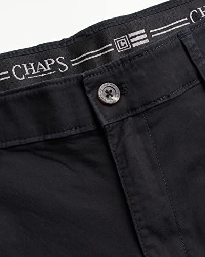 Chaps Men's Khaki Pants - Classic Straight Fit Casual Pant - Comfort Stretch Chinos With Flex Waistband For Men, Size 38W X 34L, American Black #TOP3