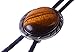 Moranse Bolo Tie with Natural Tiger Eye Stone Celtic Style Genuine and Cowhide Rope(Tiger Eyes 2 Style)
