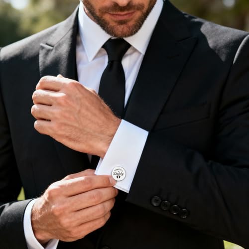 Gemelos plateados grabados para hombre 2 pcs miniatura 6