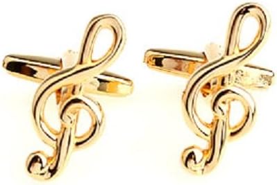 MRCUFF Treble Clef Music Note Pair Cufflinks in a Presentation Gift Box & Polishing Cloth