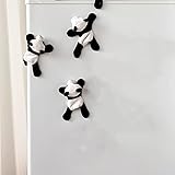 (3pcs) Panda Plush Fridge Magnets, Cute and Flexible Design, can be Changed into Any Pose. Suitable for Home and Office Decoration, and kitchenware.