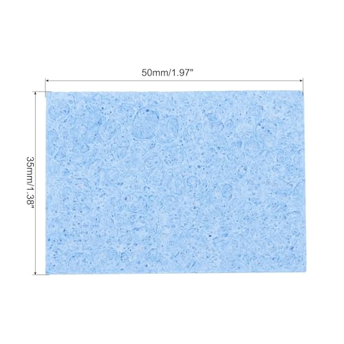 Image of MECCANIXITY 25PCS Soldering Sponge 50 x 35mm Rectangle Blue Cleaning Pad Welding Tip Iron Replacement for Cleaning Soldering Iron 3mm Natural Thickness 14mm Water Absorption Thickness