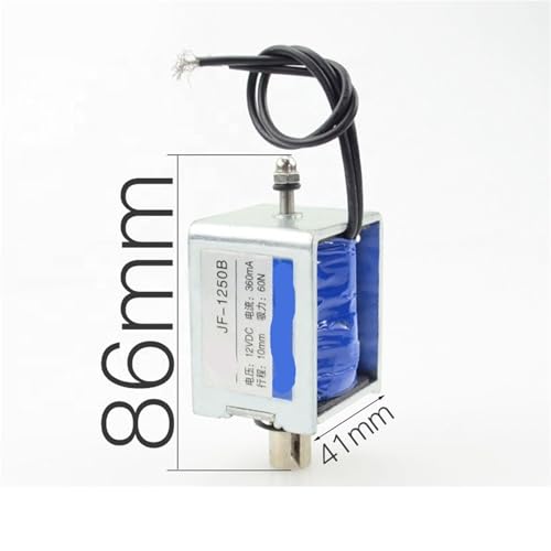Solénoïde push pull 12V 60N JF-1250B à forte poussée linéaire de 10mm