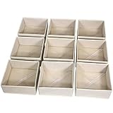 DIOMMELL 9 Pack Foldable Cloth Storage Box Closet Dresser Drawer Organizer Fabric Baskets Bins Containers Divider for Clothes Underwear Bras Socks Clothing, Beige 900