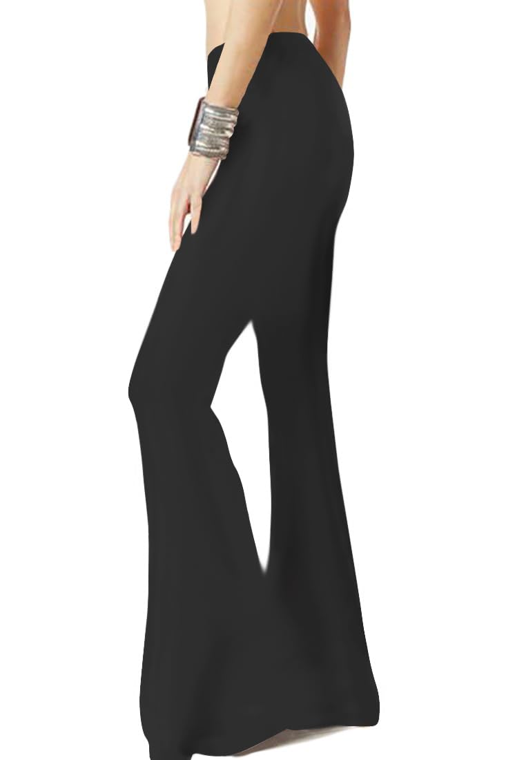 WSPLYSPJY Women's Print Stretch Bell Bottom Flare Palazzo Pants Trousers