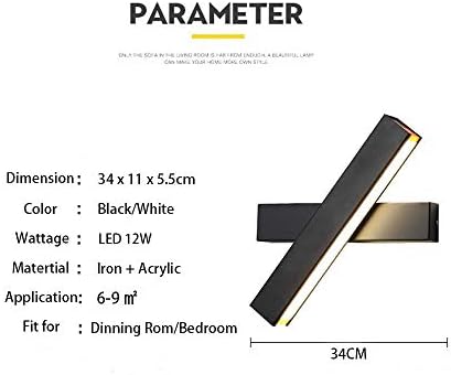 Chrasy Wall Light Modern Indoor Bright LED Wall Sconce Lamps Adjustable 350° Angle 3000K Lighting Fixture Fit for Hallway Stairs Hotels Bedside Living Room (12W Warm White, Black)