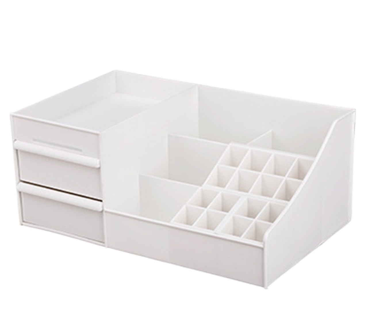 GFJHdfhE Cosmetic Storage Box Lipsticks Cosmetics Lipstick Mask Eyebrow Pencil Ring Earring Makeup Brush Travel Jewelry Box Skincare(White)
