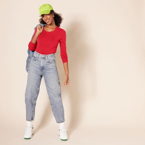 Image of Amazon Essentials Women's Regular-Fit Long-Sleeve Crewneck T-Shirt (Available in Plus Size)