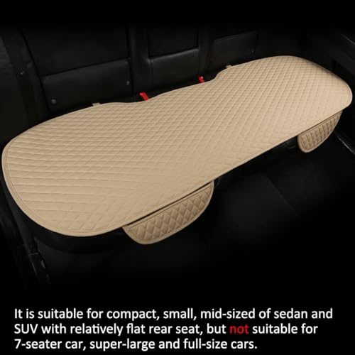 Image of BROGBUS Car Seat Cover Protector Mat Back Cushion Car Seat Mat (Cream, Pack of 1) (Only Rear Seat Mat) | Polyurethane