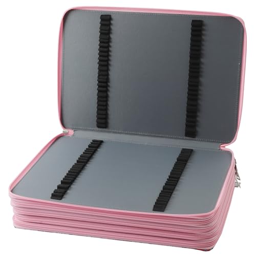 Image of 500 Individual-Slot Colored Pencil Organizer with Zipper - Durable Fabric Art Storage Bag for Painters and Artists