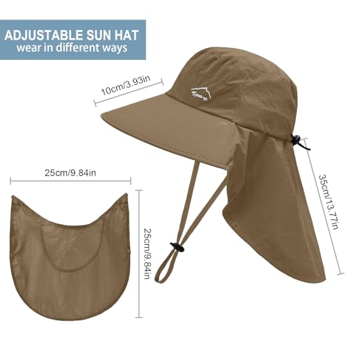 Image of Sun Hat for Men Women with Neck Flap,UPF 50+ UV Protection Fishing Hat