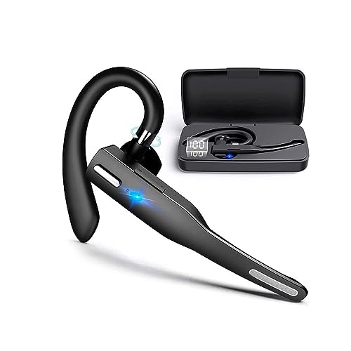 NK Oreillette Bluetooth sans Fil 5.0 + boîtier de Chargement 450 mAh - Oreillette Mains Libres, Microphone, Technologie de Prise de Voix Claire, Batterie 100 mAh ; très légère - Iphone et Android