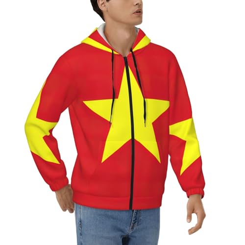 Sweat à capuche Vietnam homme veste zippée décontractée motif imprimé