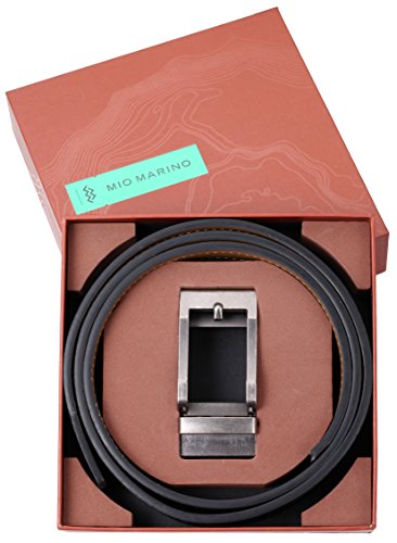 Image of Marino Men's Comfort Click Ratchet Belt Casual Leather Belt for Men - Automatic Linxx Buckle, 1 3 /8 inch Wide - Elegant Gift Box