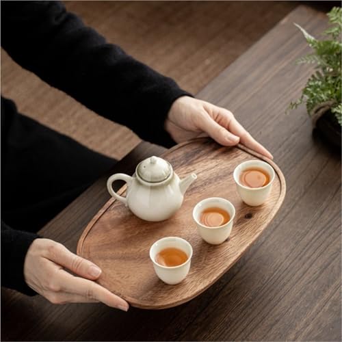 Juego de 2 bandejas de té de madera versátiles para fiestas y reuniones en el hogar, diseño para entretenimiento