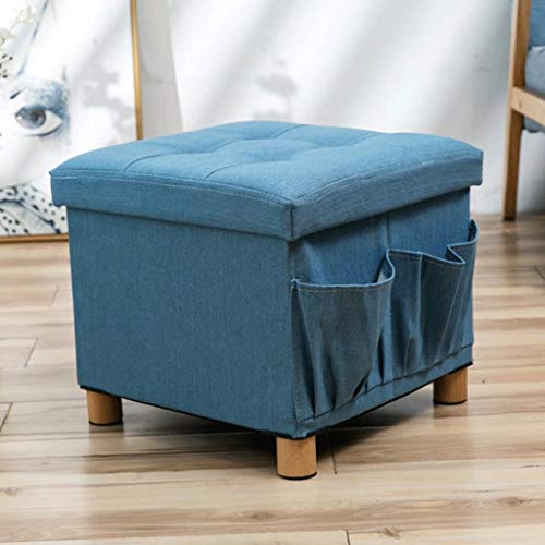 KKXXYQFC Taburete para Silla, Caja De Almacenamiento para Asiento Plegable, Reposapiés De 33 L, Banco para Zapatos Y Puffs, Taburete para Reposapiés, con Patas De Madera, 38 X 38 X 38 Cm (Color :