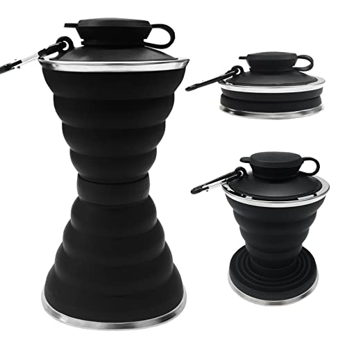 SAKUUMI 500ml Collapsible Water Bottle, Black (A32-UK-WB)