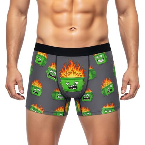 COZYMATE Funny Boxers for Men Novelty Hotdog Dumpster Underwear Men's Briefs Shorts for Father's Day Gag Gifts Adults Prank (US, Alpha, Large, Regular, Regular, Gray-Dumpster)