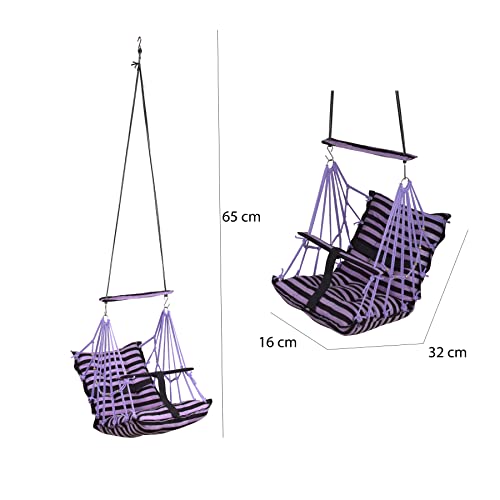Image of Cotton Swing Chair for Kids Baby's Children Folding and Washable1-3 Years with Safety Belt /Home,Garden Jhula for Babies|Swing for Kids | Seat and Back Side 16x16 inch