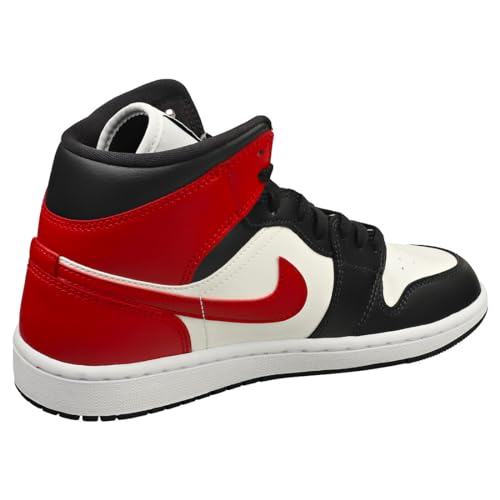 NIKE Air Jordan 1 Mid Women's Shoes (BQ6472-160, Sail/Off Noir/White/Gym Red) Size 6