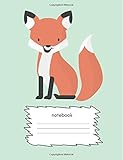cute fox pictures  Notebook: Large A4 (approximate) Kids Writing Exercise Book/Notepad/Jotter. Wide Lined/Ruled/ (Cute Fox/Green)