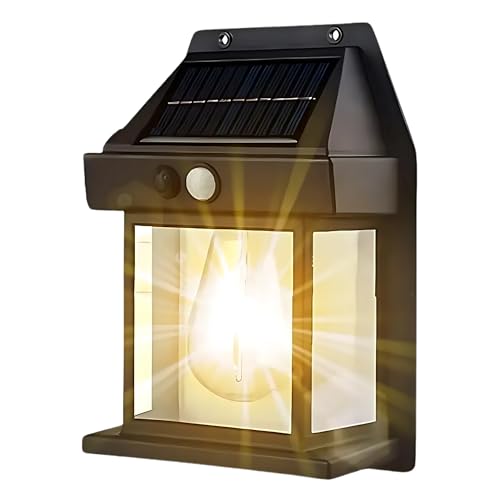 Image of MANSAA Solar Wall Light with Motion Sensor, 3 Light Modes, 3-4 Hours Battery Life, Black