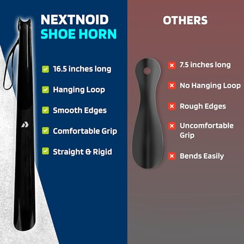 Nextnoid Shoe Horn Long Handle for Seniors - 16.5" Straight & Sturdy Long Shoe Horn for Men, Women & Kids2