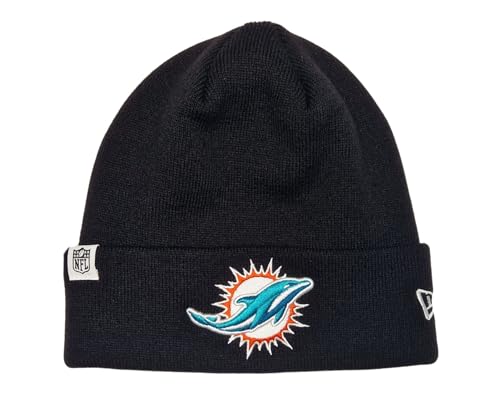 New Era Miami Dolphins NFL Loop Label Knit Schwarz Beanie - One-Size
