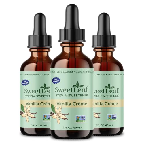SweetLeaf Stevia Drops Liquid Sweetener, Vanilla Creme - 2 Fl Oz, Pack of 3