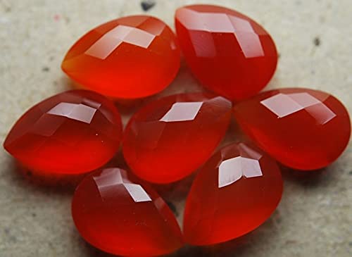 Chalcédoine rouge orange briolettes poire 16x10mm pierres naturelles pour boucles d'oreilles